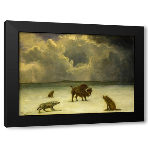 Trapped Black Modern Wood Framed Art Print with Double Matting by Bierstadt, Albert