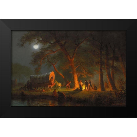Oregon Trail Black Modern Wood Framed Art Print by Bierstadt, Albert