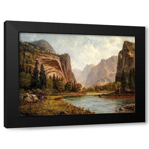 Gates of the Yosemite Black Modern Wood Framed Art Print with Double Matting by Bierstadt, Albert