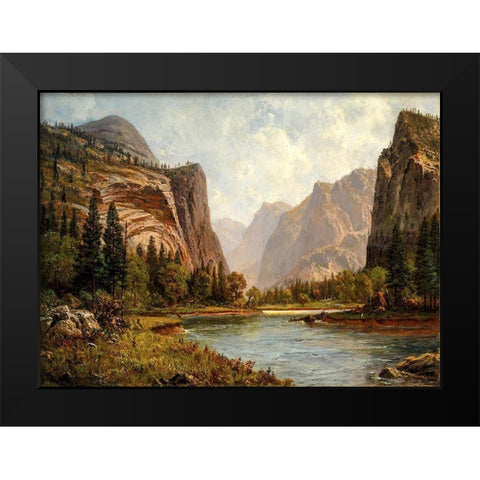 Gates of the Yosemite Black Modern Wood Framed Art Print by Bierstadt, Albert