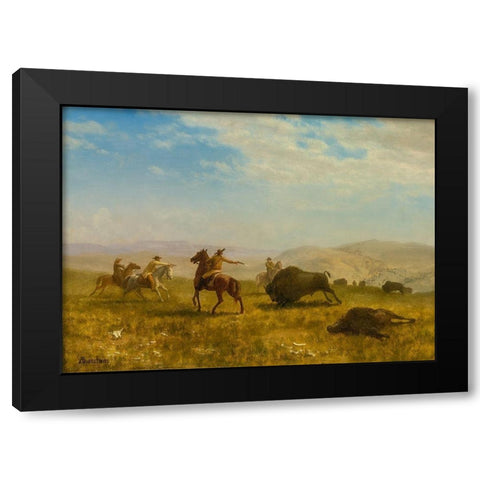 The Wild West Black Modern Wood Framed Art Print with Double Matting by Bierstadt, Albert