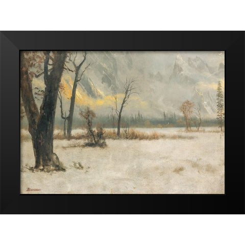 Winter landscape Black Modern Wood Framed Art Print by Bierstadt, Albert