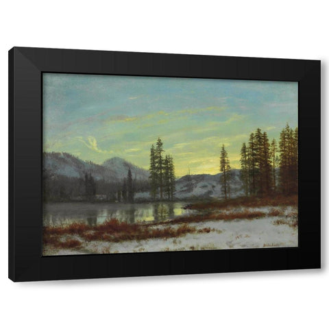Snow in the Rockies Black Modern Wood Framed Art Print with Double Matting by Bierstadt, Albert