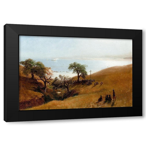 Monterey, California Black Modern Wood Framed Art Print with Double Matting by Bierstadt, Albert