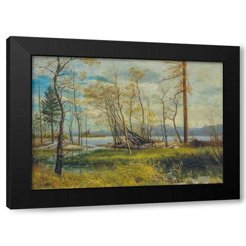 Lake Tahoe Black Modern Wood Framed Art Print with Double Matting by Bierstadt, Albert