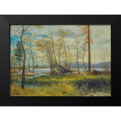 Lake Tahoe Black Modern Wood Framed Art Print by Bierstadt, Albert
