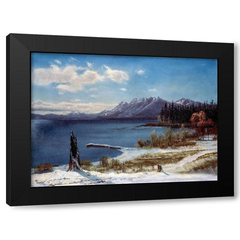 Lake Tahoe in winter Black Modern Wood Framed Art Print with Double Matting by Bierstadt, Albert