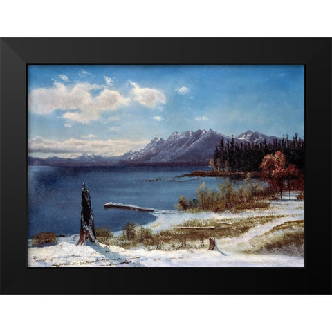 Lake Tahoe in winter Black Modern Wood Framed Art Print by Bierstadt, Albert