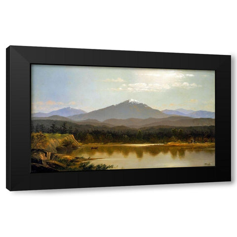 Laramie Peak Black Modern Wood Framed Art Print by Bierstadt, Albert
