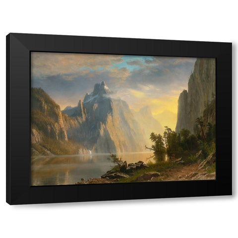Lake in the Sierra Nevada Black Modern Wood Framed Art Print by Bierstadt, Albert