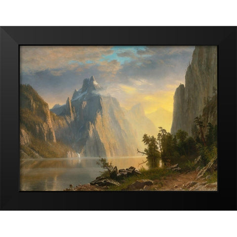 Lake in the Sierra Nevada Black Modern Wood Framed Art Print by Bierstadt, Albert