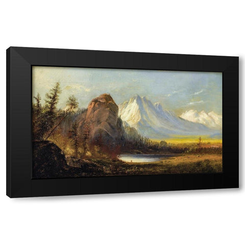 Cathedral Rock Black Modern Wood Framed Art Print with Double Matting by Bierstadt, Albert