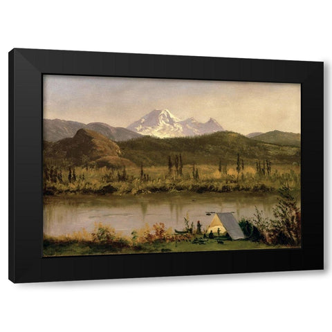 Mount Baker, Washington, from the Frazier River Black Modern Wood Framed Art Print by Bierstadt, Albert