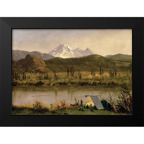 Mount Baker, Washington, from the Frazier River Black Modern Wood Framed Art Print by Bierstadt, Albert