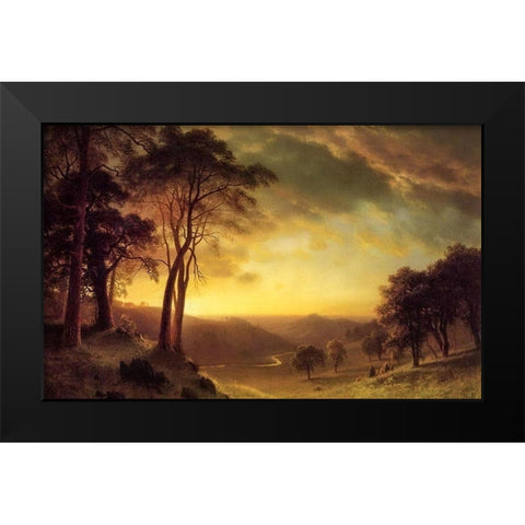 Sacramento River Valley Black Modern Wood Framed Art Print by Bierstadt, Albert