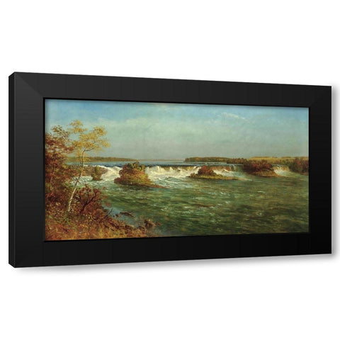 The Falls of Saint Anthony Black Modern Wood Framed Art Print with Double Matting by Bierstadt, Albert