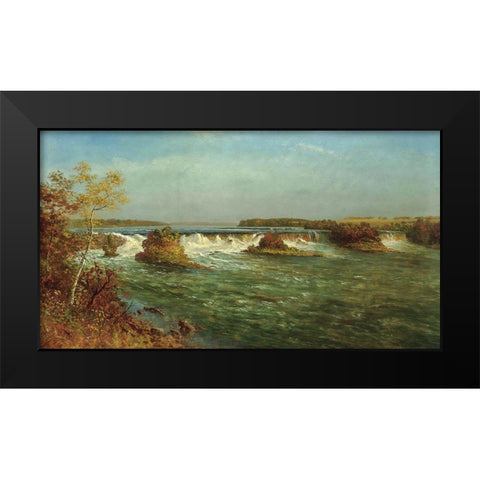 The Falls of Saint Anthony Black Modern Wood Framed Art Print by Bierstadt, Albert