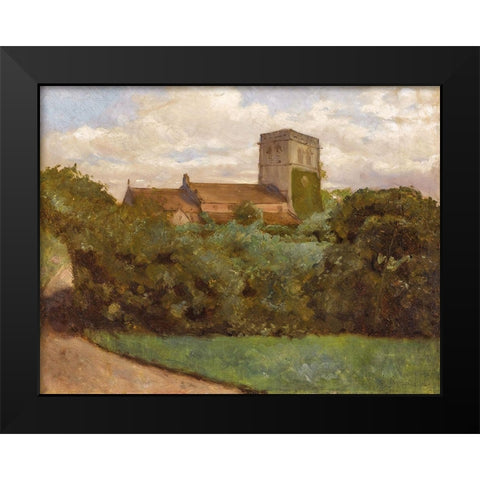 Tottenham Church, London, 1869 Black Modern Wood Framed Art Print by Bierstadt, Albert