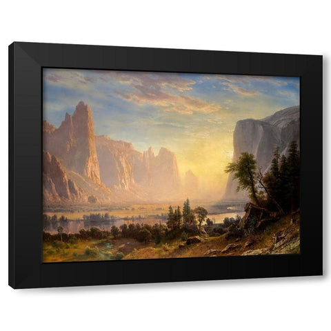 Valley of the Yosemite Black Modern Wood Framed Art Print by Bierstadt, Albert