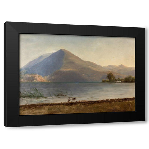 On the Hudson Black Modern Wood Framed Art Print with Double Matting by Bierstadt, Albert
