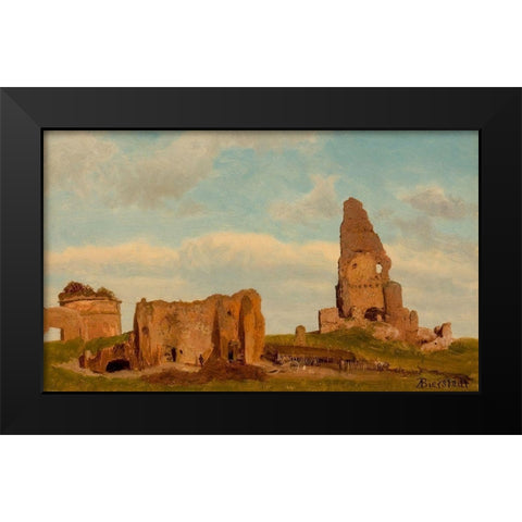 Ruins-Campagna of Rome Black Modern Wood Framed Art Print by Bierstadt, Albert