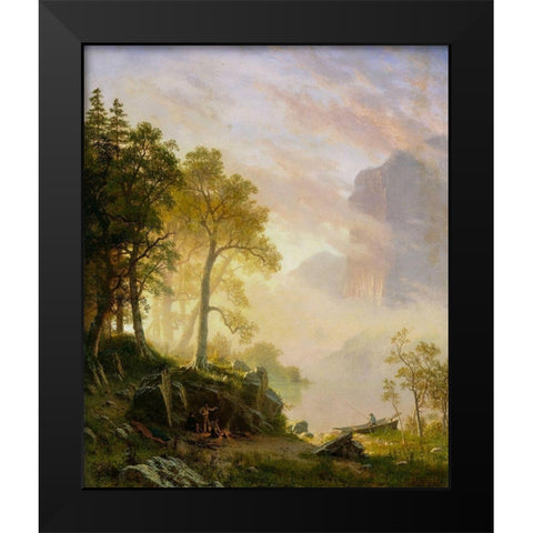 The Merced River in Yosemite Black Modern Wood Framed Art Print by Bierstadt, Albert