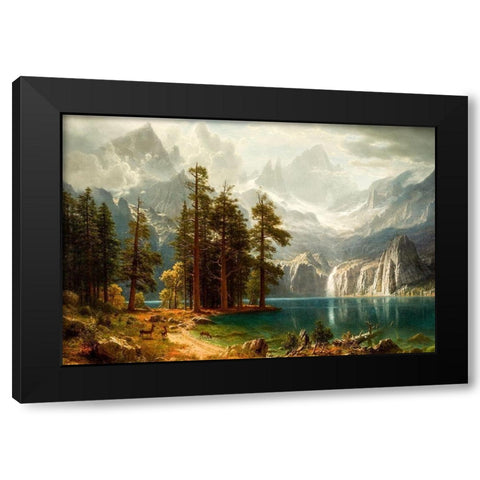 Sierra Nevada Black Modern Wood Framed Art Print with Double Matting by Bierstadt, Albert