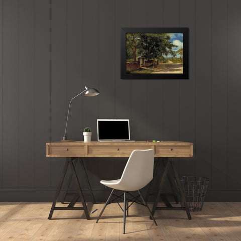 Street in Nassau Black Modern Wood Framed Art Print by Bierstadt, Albert