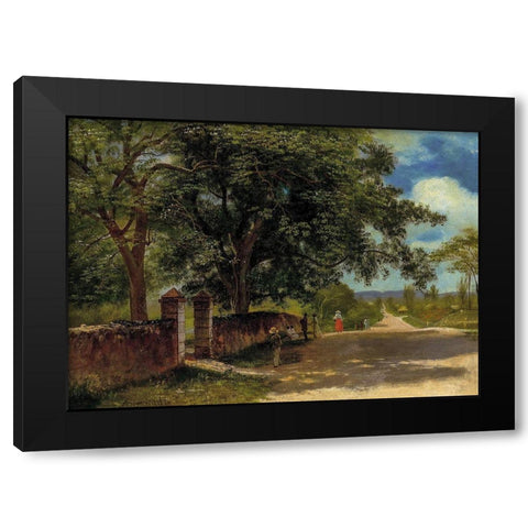 Street in Nassau Black Modern Wood Framed Art Print with Double Matting by Bierstadt, Albert