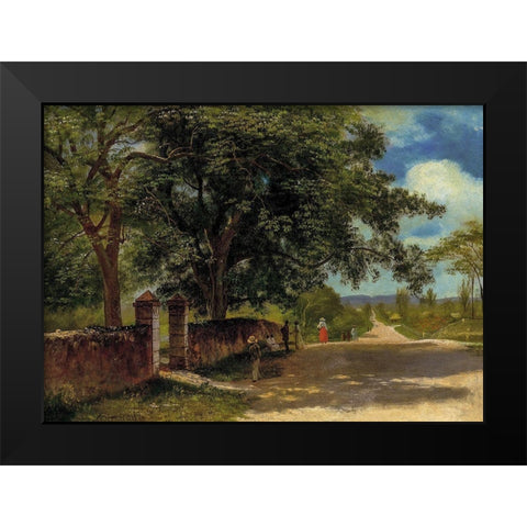 Street in Nassau Black Modern Wood Framed Art Print by Bierstadt, Albert