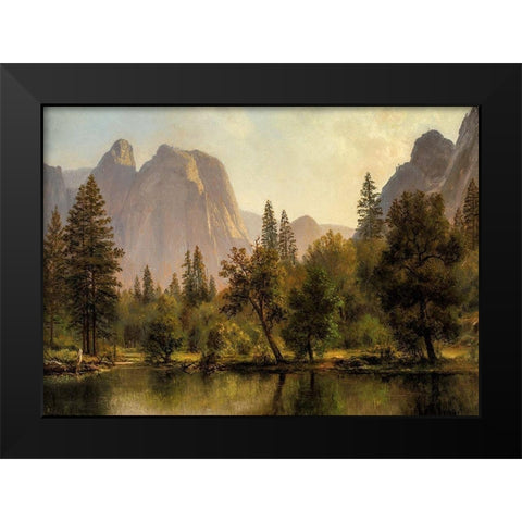 Cathedral Rocks, Yosemite Valley Black Modern Wood Framed Art Print by Bierstadt, Albert