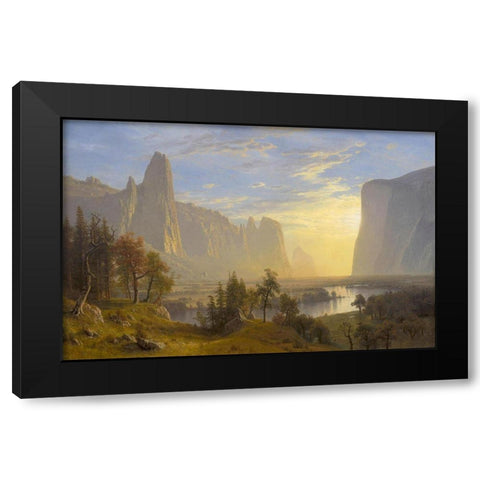 Yosemite Valley Black Modern Wood Framed Art Print with Double Matting by Bierstadt, Albert