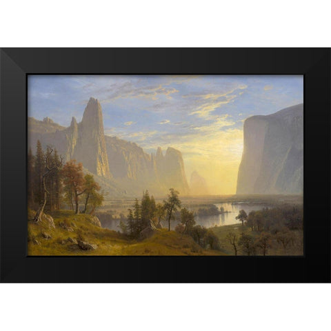 Yosemite Valley Black Modern Wood Framed Art Print by Bierstadt, Albert