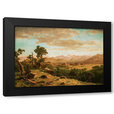 Wind River Country Black Modern Wood Framed Art Print with Double Matting by Bierstadt, Albert