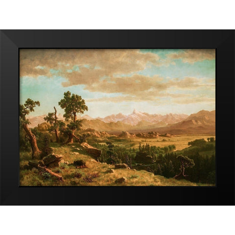 Wind River Country Black Modern Wood Framed Art Print by Bierstadt, Albert