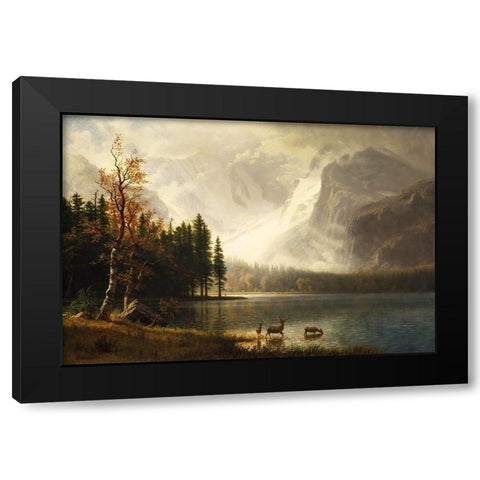 Estes Park, Colorado, Whytes Lake Black Modern Wood Framed Art Print by Bierstadt, Albert