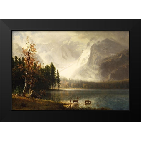 Estes Park, Colorado, Whytes Lake Black Modern Wood Framed Art Print by Bierstadt, Albert