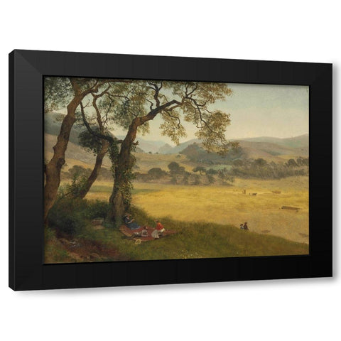 A golden summer day near Oakland Black Modern Wood Framed Art Print with Double Matting by Bierstadt, Albert