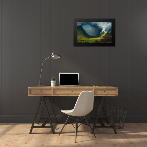 Storm in the Mountains Black Modern Wood Framed Art Print by Bierstadt, Albert