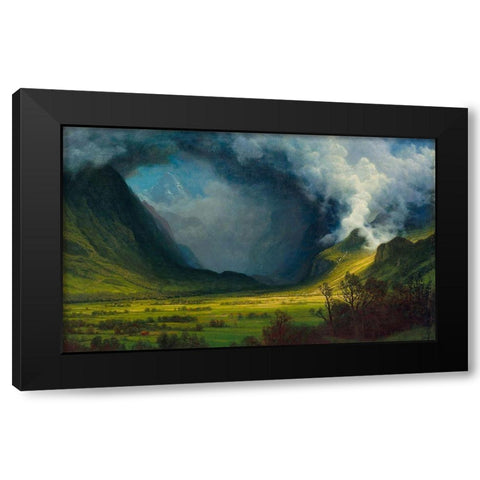 Storm in the Mountains Black Modern Wood Framed Art Print with Double Matting by Bierstadt, Albert