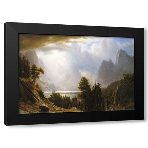 King Lake, California Black Modern Wood Framed Art Print with Double Matting by Bierstadt, Albert