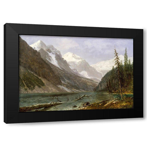 Canadian Rockies (Lake Louise) Black Modern Wood Framed Art Print with Double Matting by Bierstadt, Albert
