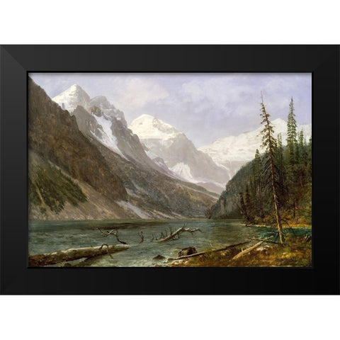 Canadian Rockies (Lake Louise) Black Modern Wood Framed Art Print by Bierstadt, Albert