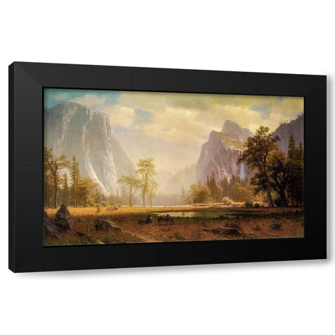 Looking Up the Yosemite Valley Black Modern Wood Framed Art Print by Bierstadt, Albert