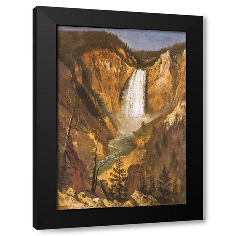 Lower Falls of the Yellowstone Black Modern Wood Framed Art Print by Bierstadt, Albert