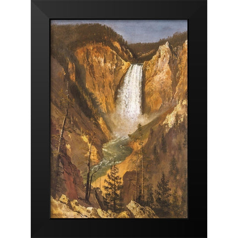 Lower Falls of the Yellowstone Black Modern Wood Framed Art Print by Bierstadt, Albert