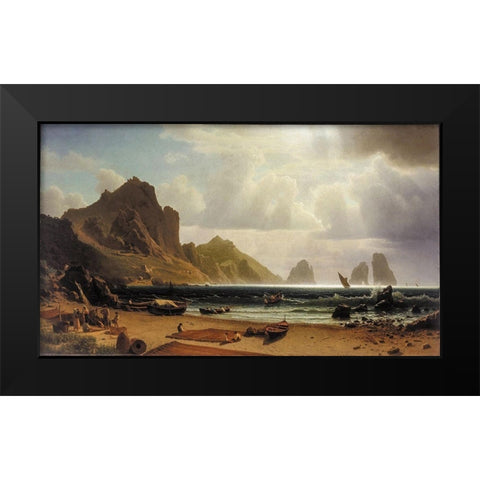 The Marina Piccola, Capri Black Modern Wood Framed Art Print by Bierstadt, Albert
