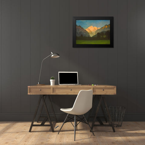 View of Glacier Park Black Modern Wood Framed Art Print by Bierstadt, Albert