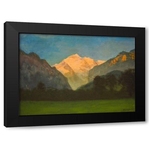 View of Glacier Park Black Modern Wood Framed Art Print with Double Matting by Bierstadt, Albert