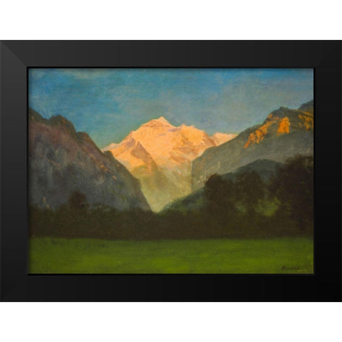 View of Glacier Park Black Modern Wood Framed Art Print by Bierstadt, Albert